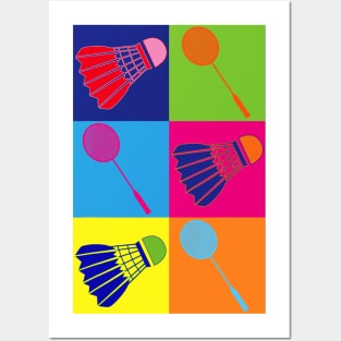 badminton shuttlecock and racquet merch Posters and Art